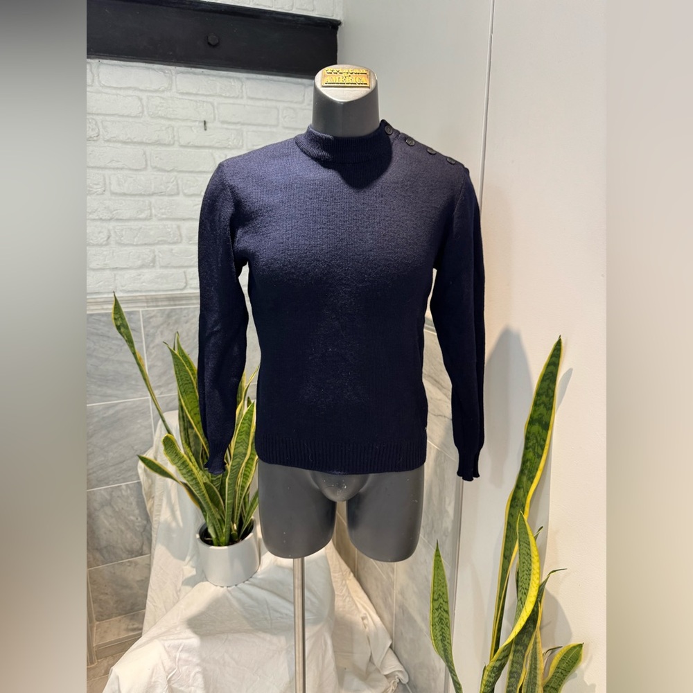 Vintage St-James sailor Men's Navy wool Sweater made in France